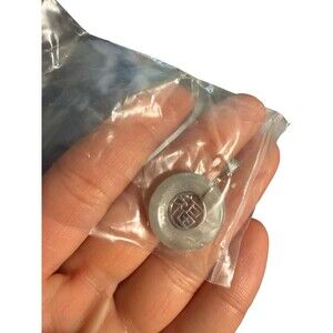 Vintage Avon Jade Silver Good Fortune Circle Pendant Chain Necklace NEW